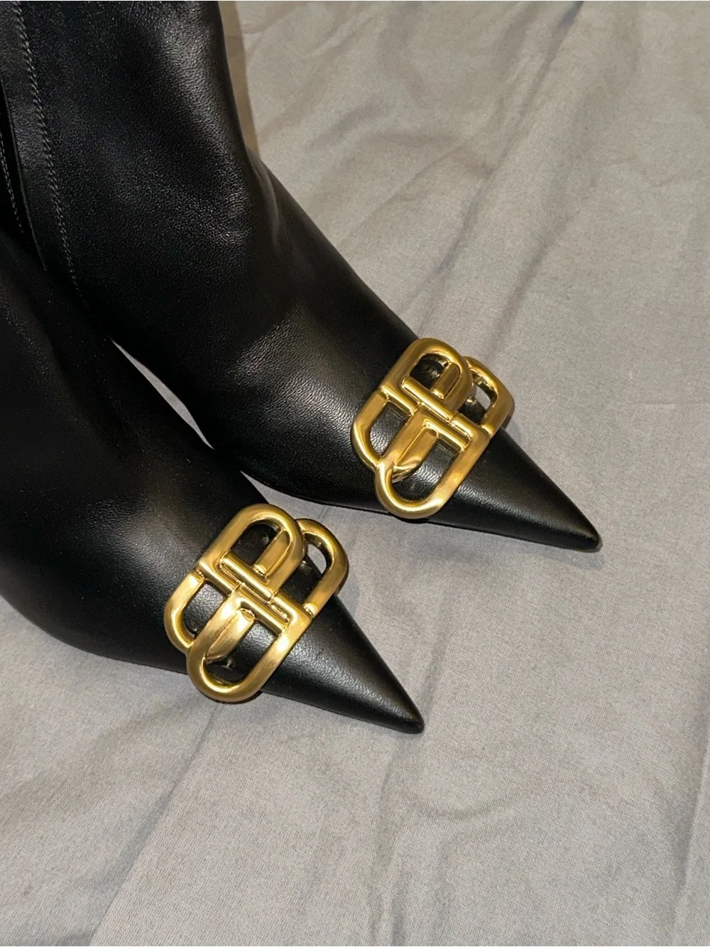 Balenciaga Knife BB leather knee-high boots
